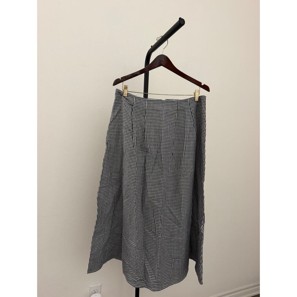 New few Moda O.P.T Aveline linen plaid skirt set $222 sz 12 - Picture 6 of 8